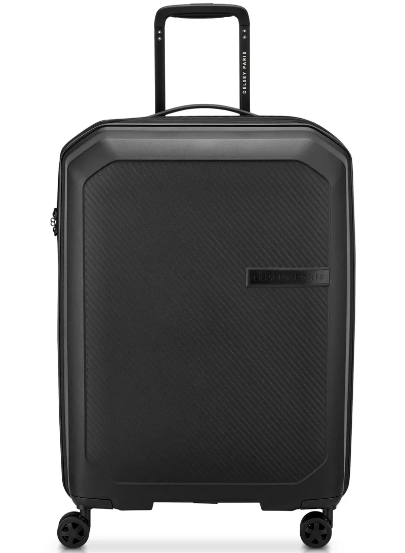 DELSEY Paris Anvers 65 Cm Medium 4-Double-Wheeled Expandable Check-In Luggage Trolley Case - Black